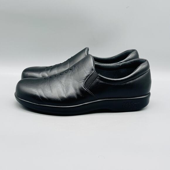 SAS Shoes Womens 7.5 Black Leather Tripad Comfort Viva Slip On Loafer Walking - Picture 4 of 12